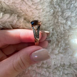 LeVian smoky quartz diamond ring